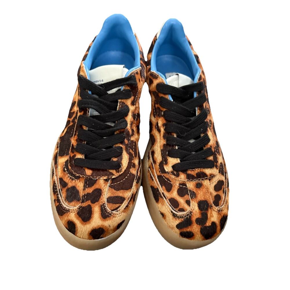 NWOB Steve Madden “Tux-L” Women's Leopard Print Fur Lace-Up Low Top Sneakers 7M